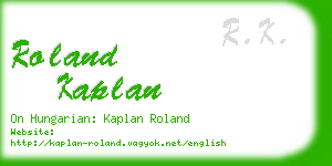 roland kaplan business card